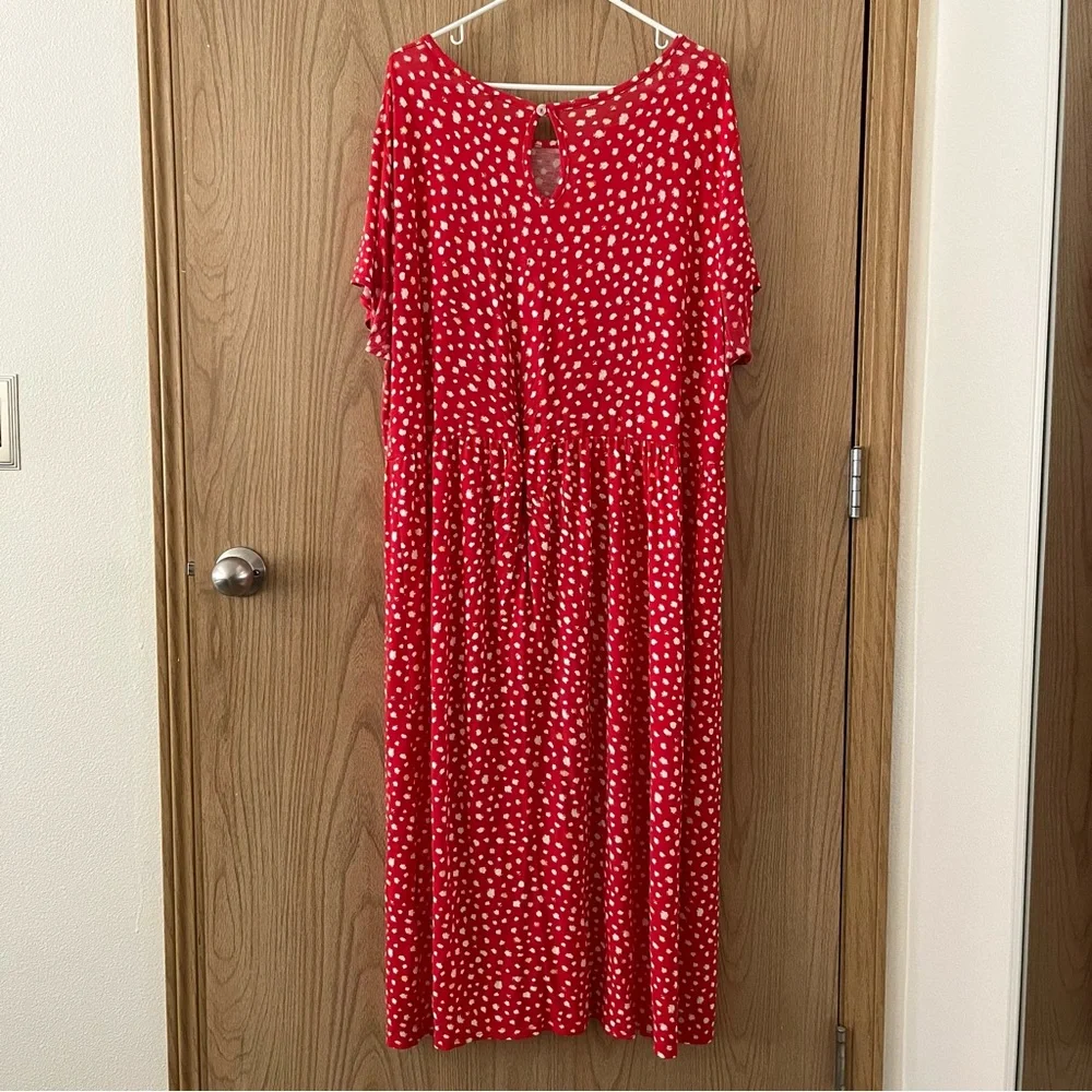ASOS Wednesday’s Girl Smudge Spot Midi Smock Short Sleeve Dress Plus Size Curve - Picture 4 of 11